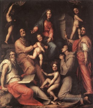  manierismus - Madonna und Kind mit Heiligen Porträtist Florentiner Manierismus Jacopo da Pontormo